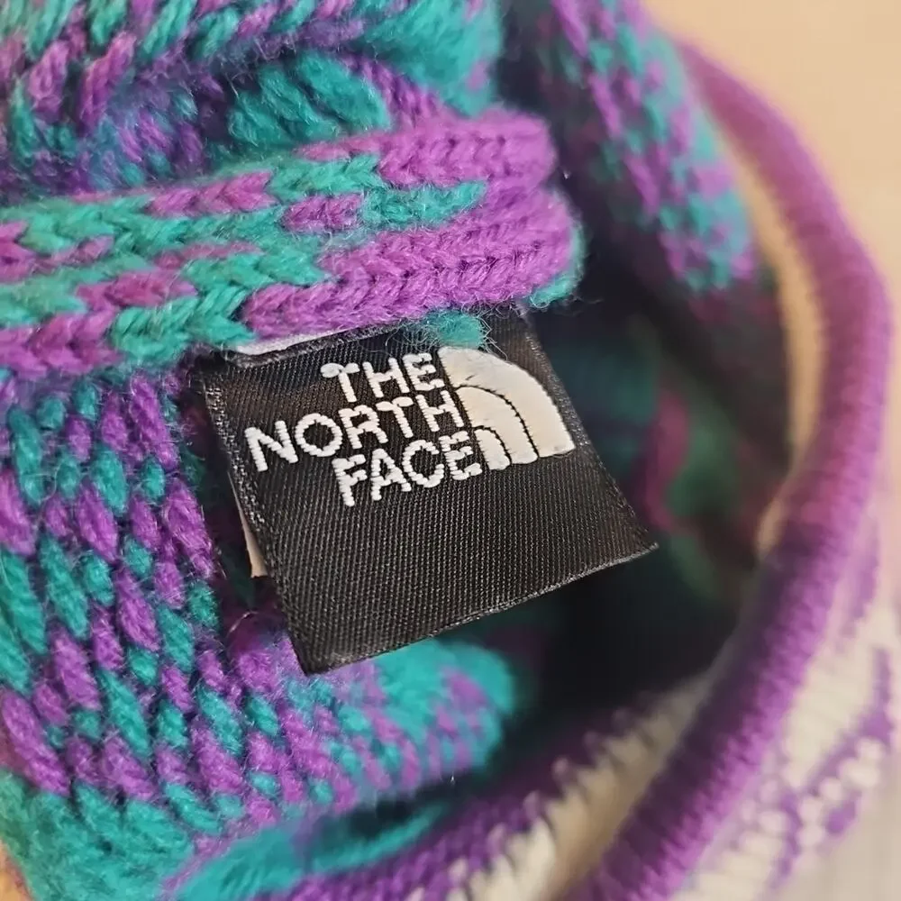 Vintage RARE North Face Beanie Ski Hat 100% Wool Made USA Multi-Color
